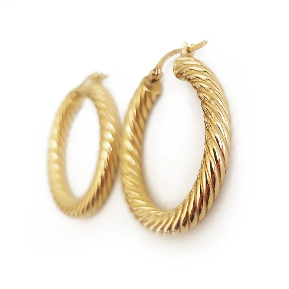 Fabulous Vintage 18ct Gold Reeded Hoops