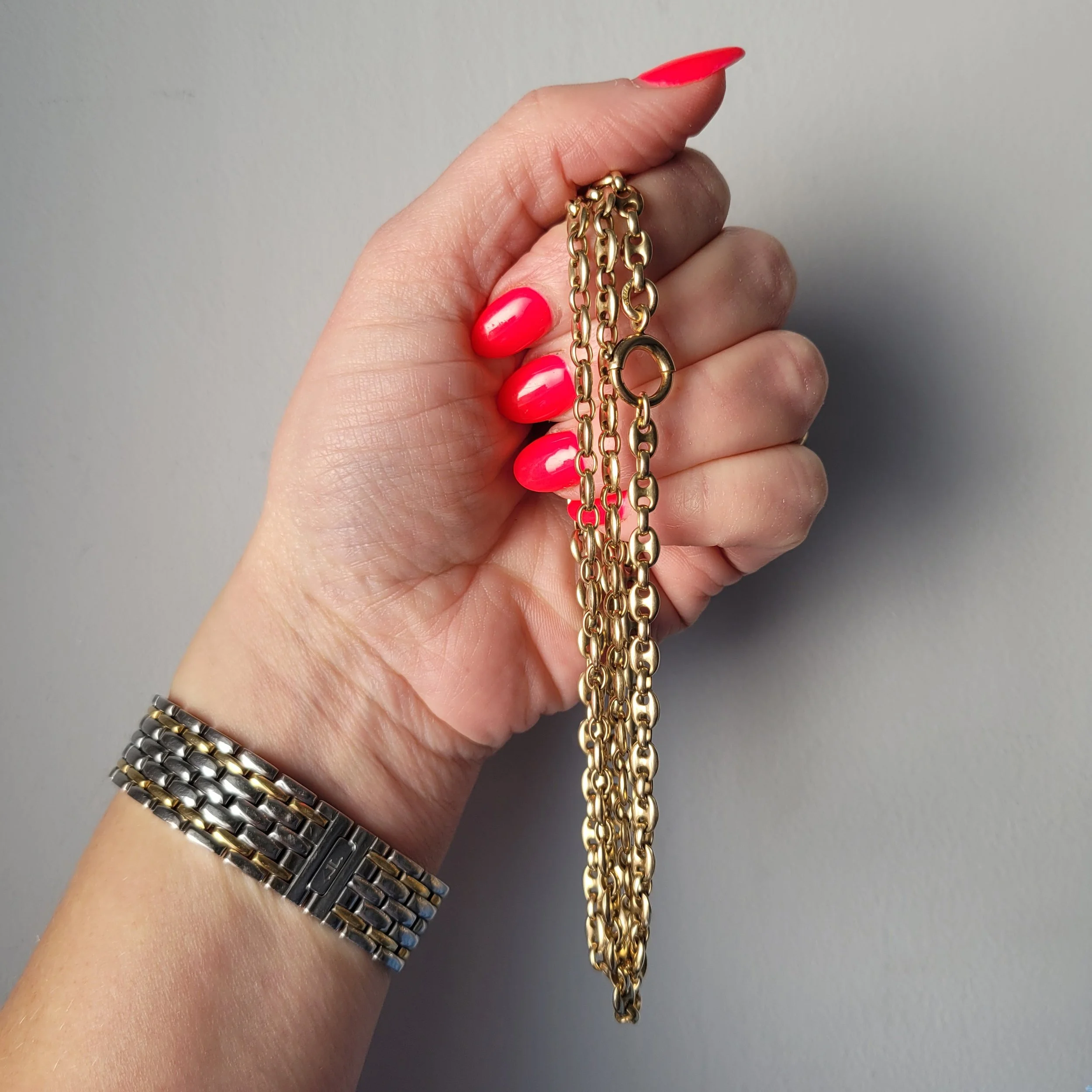 Antique 9ct Gold Mega Mariner Chain Jewels Antiqua