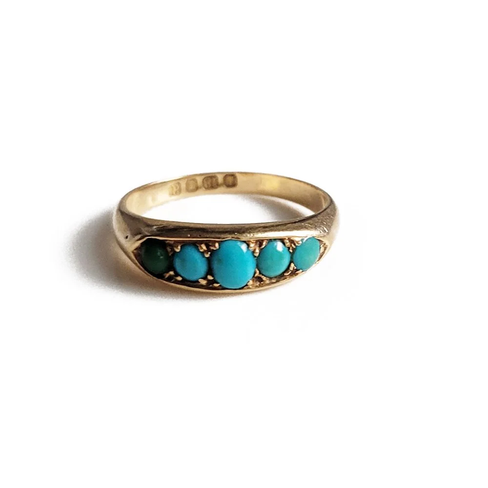 Victorian Turquoise Five Stone Ring