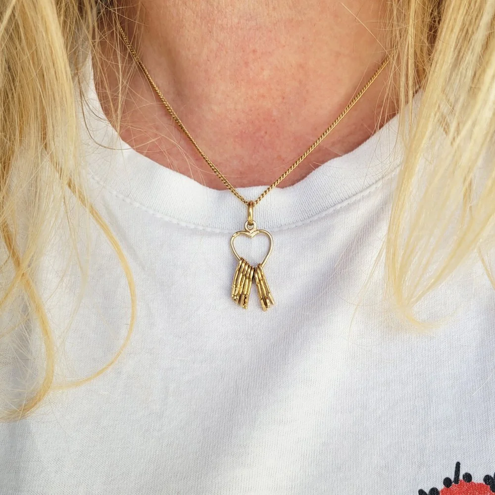 Vintage 'I Love You' Keys Pendant Jewels Antiqua