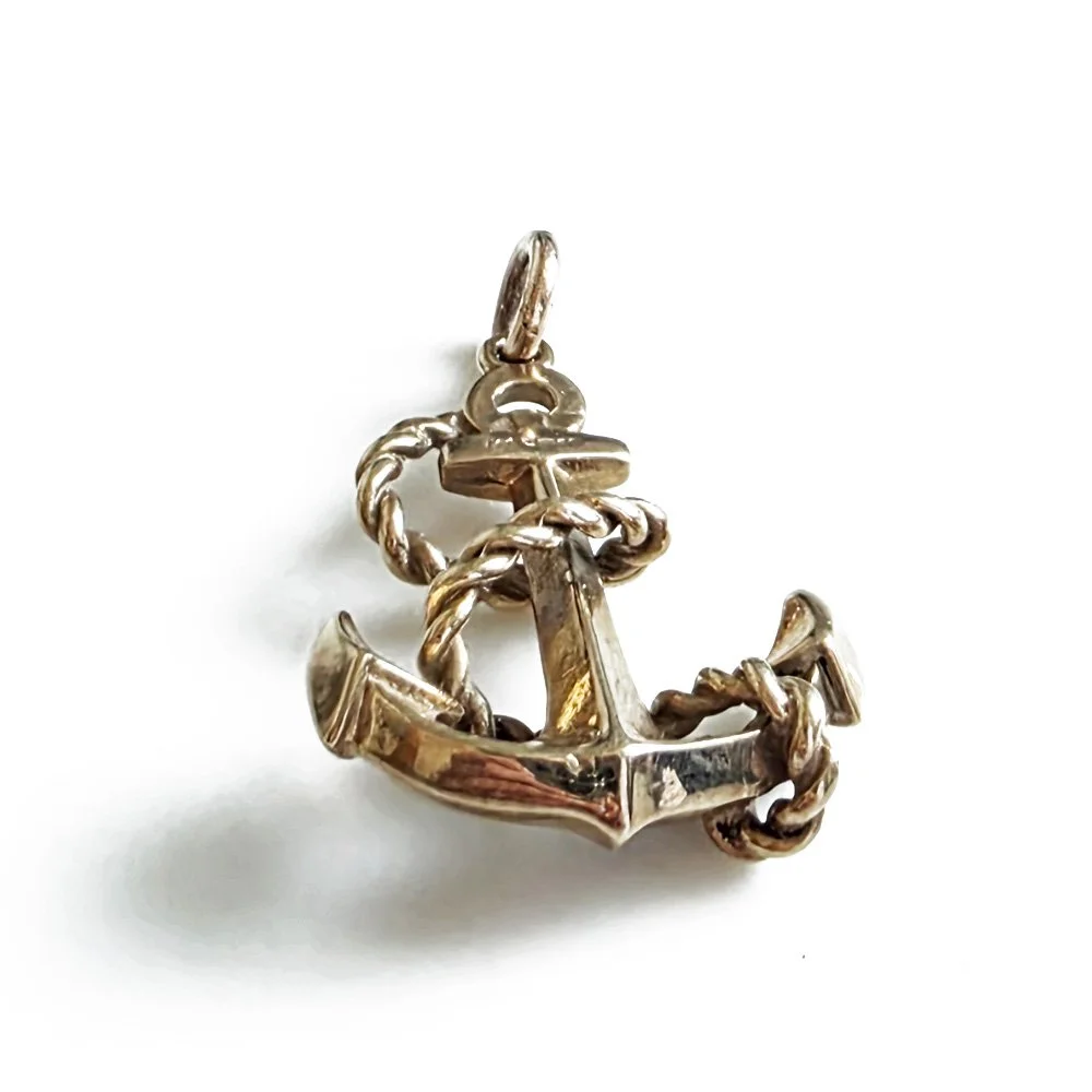 Heavy Vintage 9ct Gold Anchor Pendant