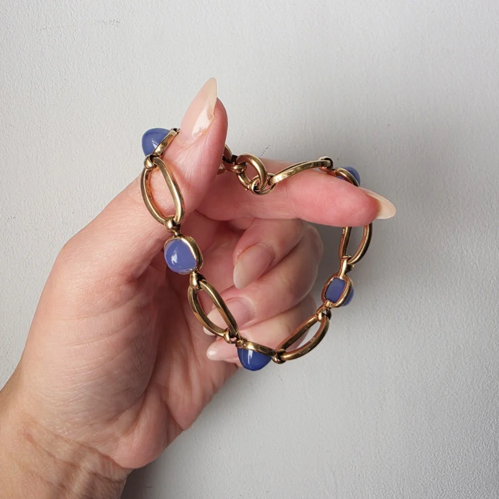 1930s Blue Chalcedony Bracelet