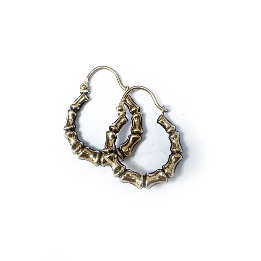 Vintage 9ct Gold Baby Bamboo Hoops