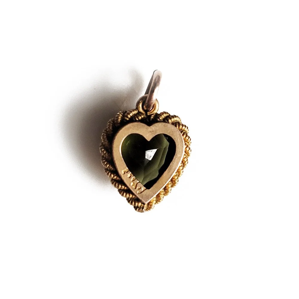 Super Sweet Victorian Tourmaline Heart Pendant