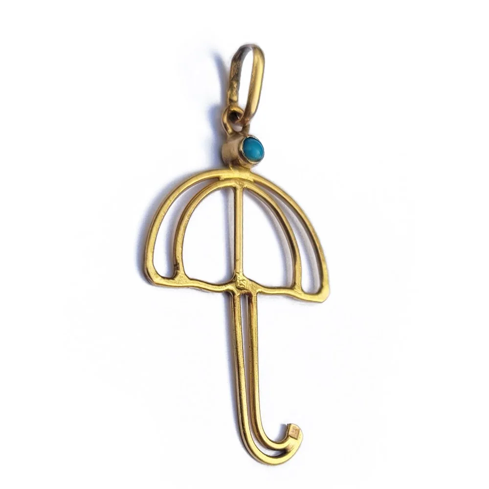 Vintage 18ct Gold Umbrella Pendant — Jewels Antiqua