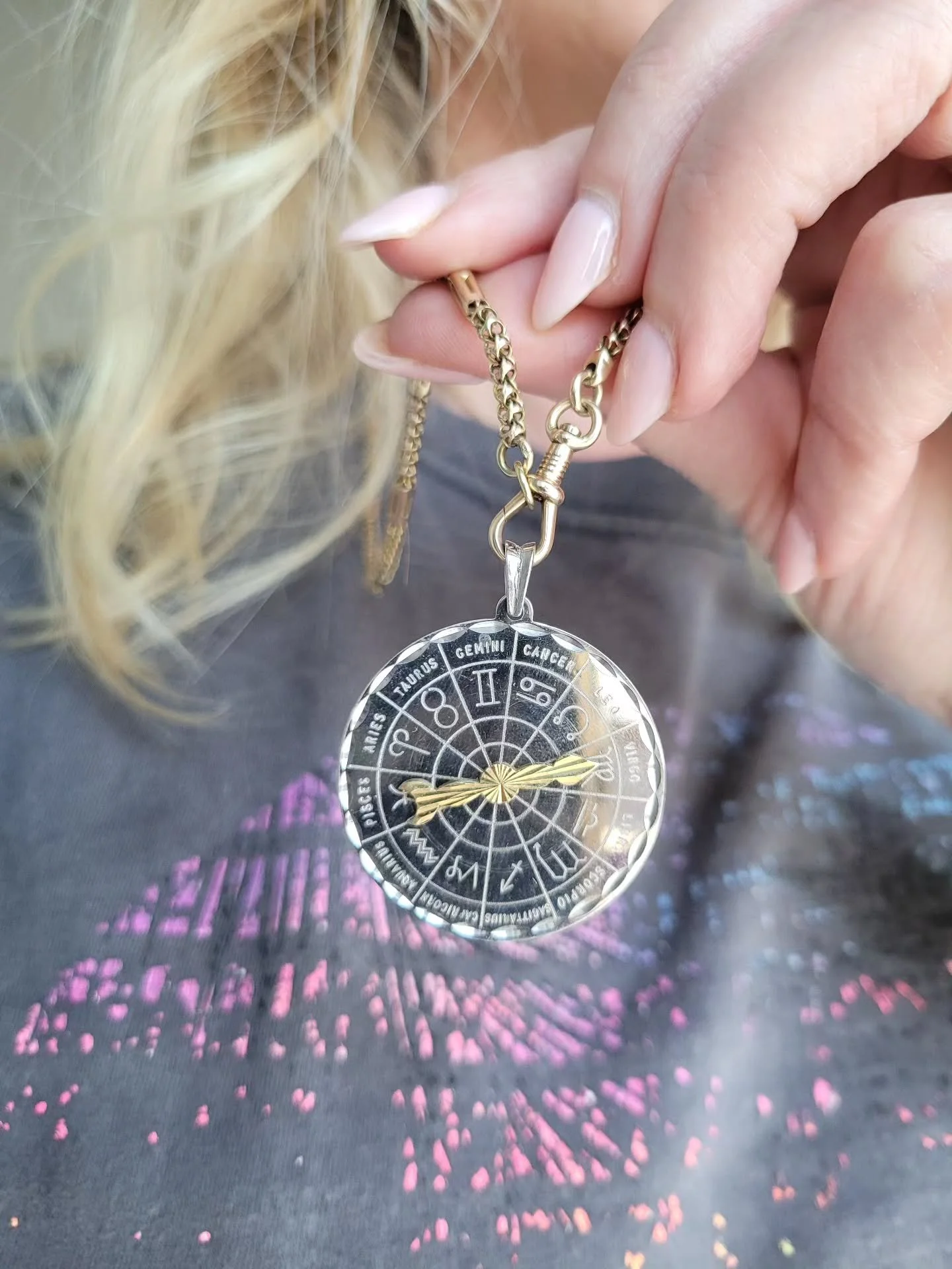 The grooooviest zodiac pendant from 1978. You just know that it's been to some cool parties, right?