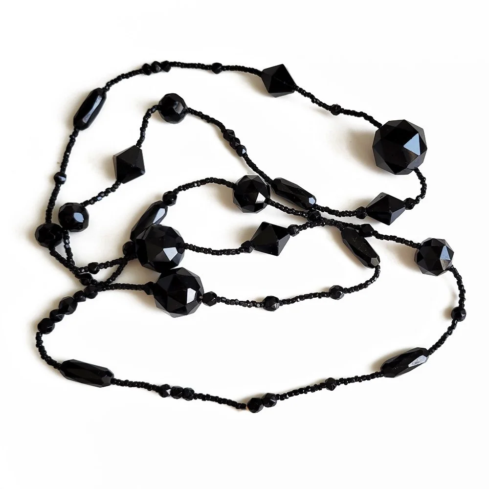 Fabulous French Jet Flapper Necklace