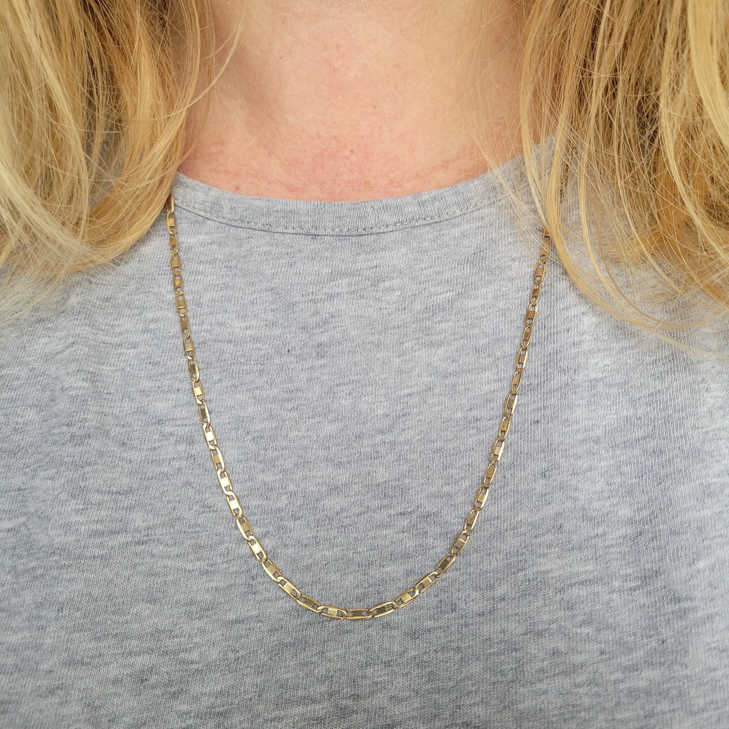 Vintage 9ct Yellow Gold Flat Mini-Mariner Chain