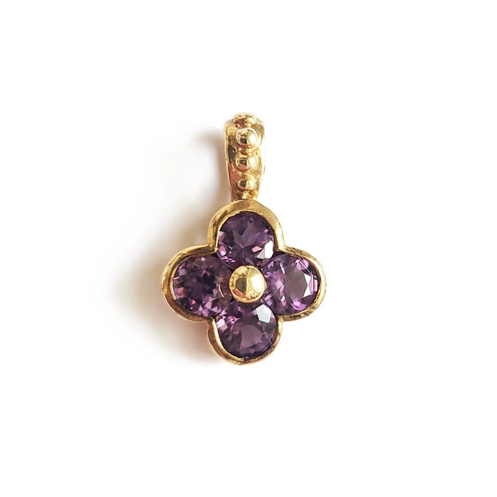 Vintage Amethyst Quatrefoil Pendant