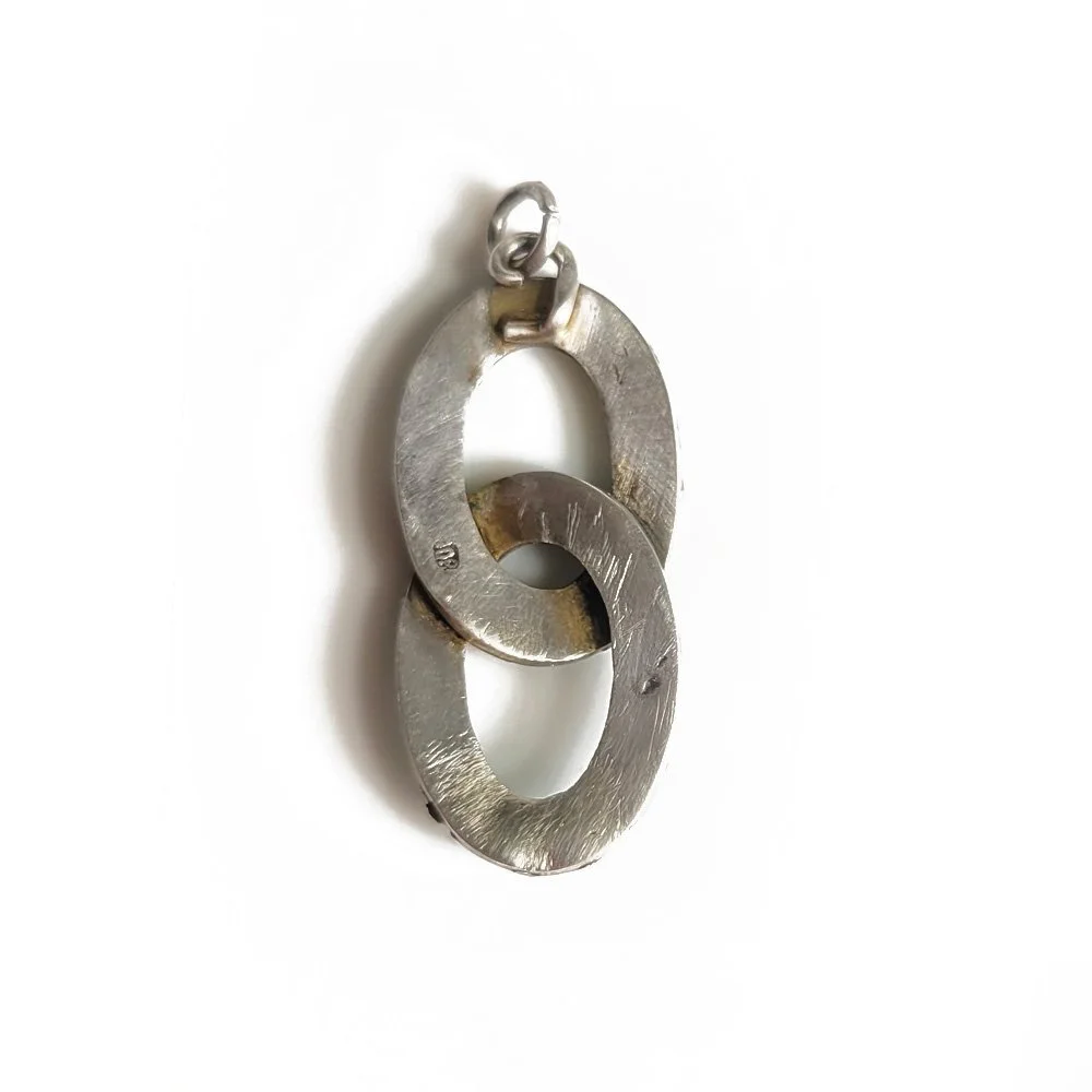 Antique Turquoise Interlocked Ovals Pendant