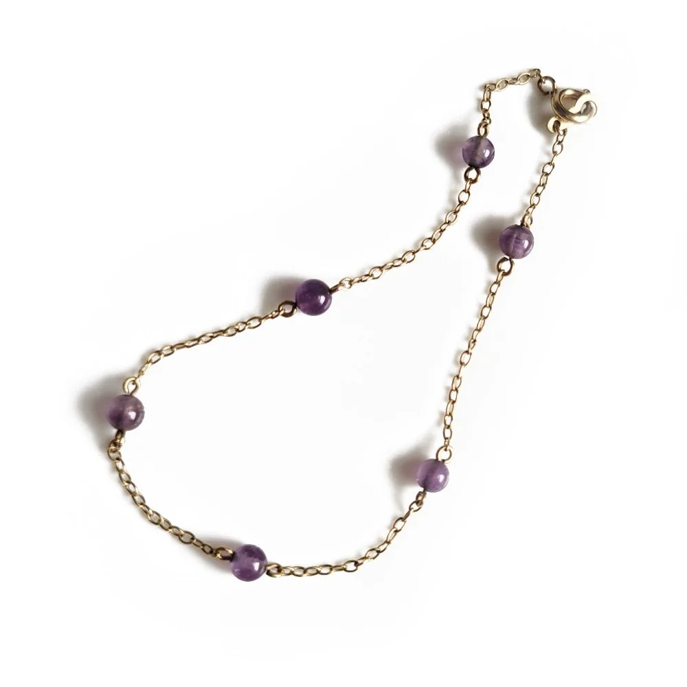 Vintage Amethyst Station Bracelet