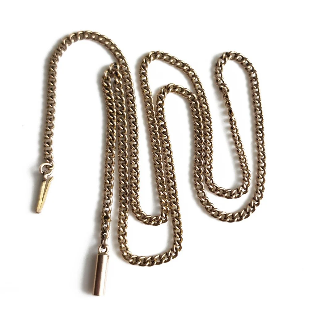 Perfect Antique 9ct Gold Mini Curb Link Chain