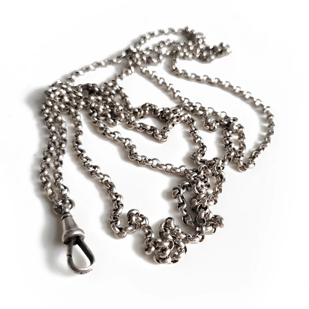 Antique Silver Belcher Link Longguard Chain