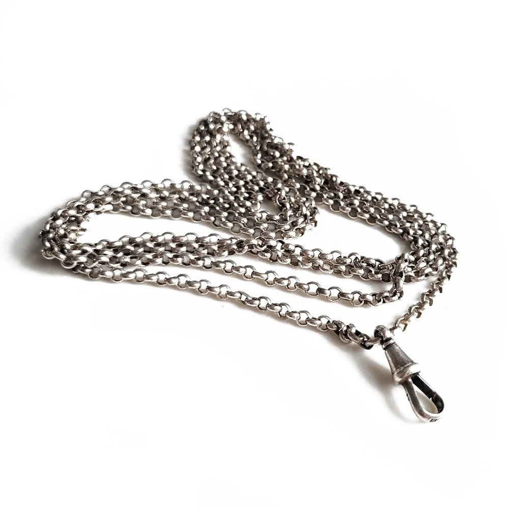 Antique Silver Belcher Link Longguard Chain