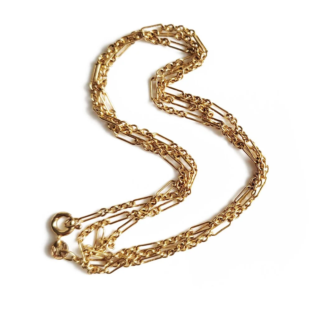 Vintage 9ct Yellow Gold Baby Fetter / Paperclip Link Chain