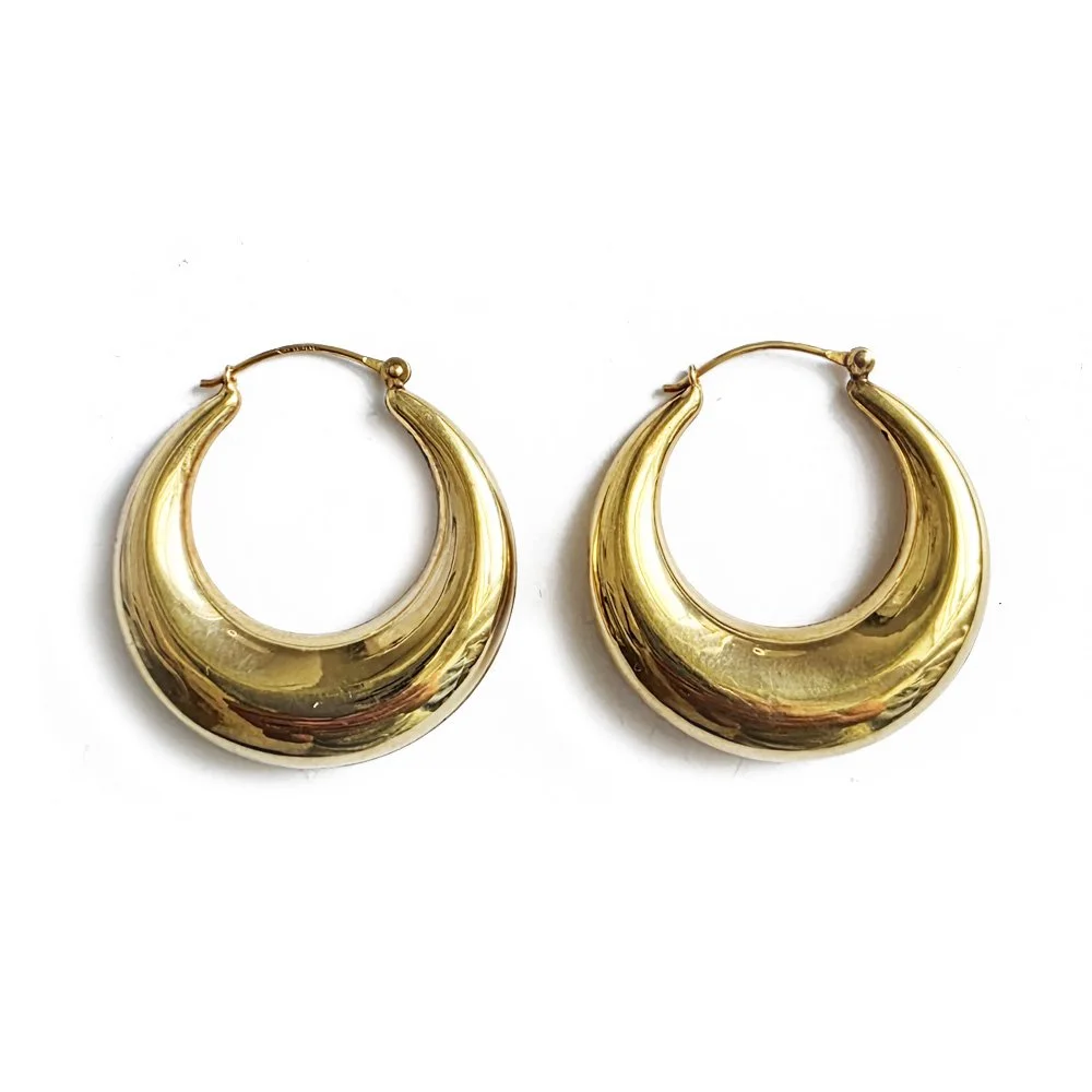 Bad-ass Puffy Crescent Hoop Earrings