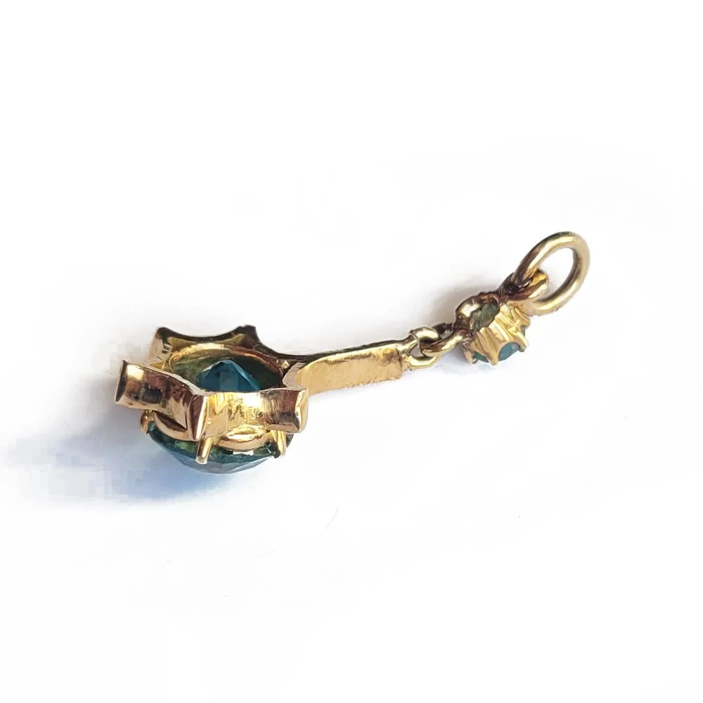 Antique Blue Zircon Pendant