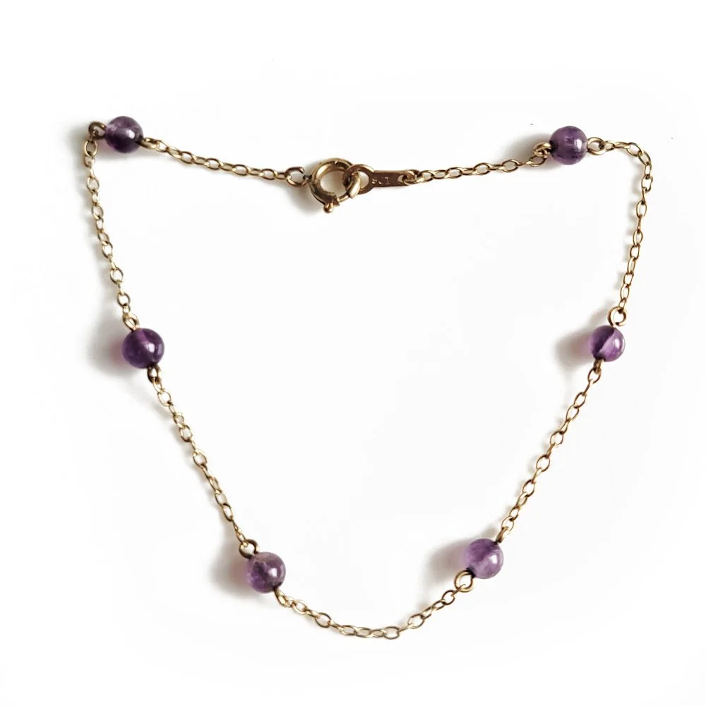 Vintage Amethyst Station Bracelet