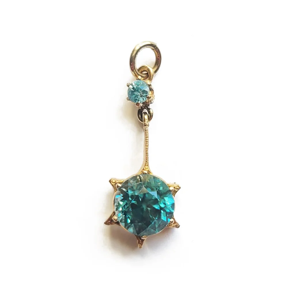 Antique Blue Zircon Pendant