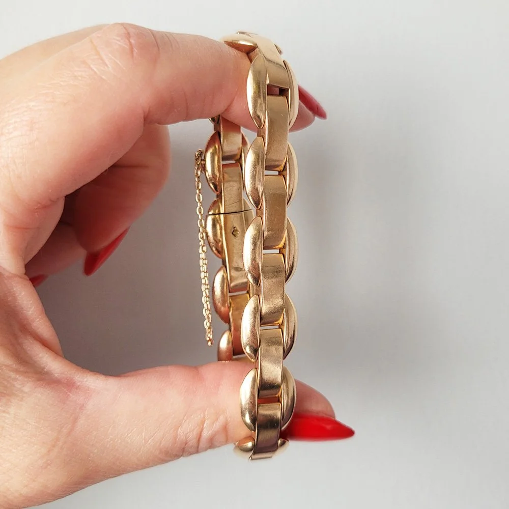 Beautiful Art Deco Rose Gold Bracelet