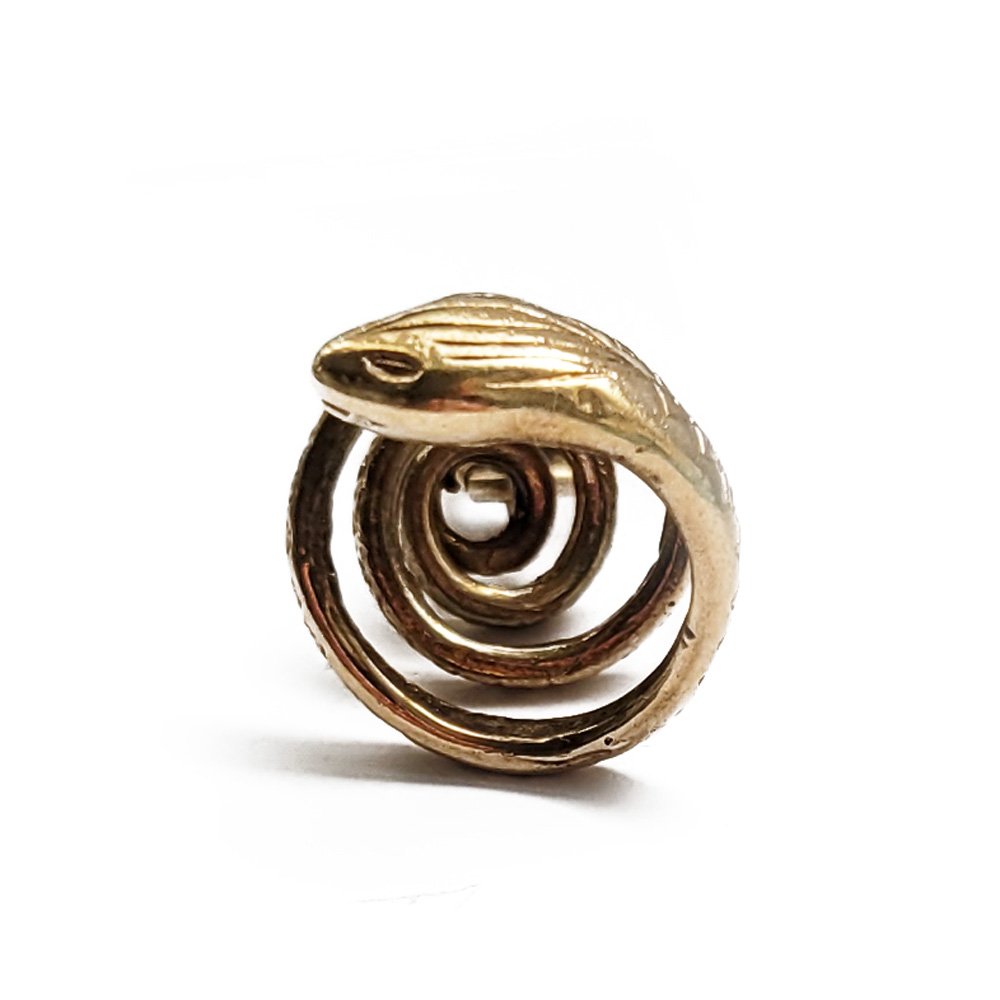 Vintage 9ct Gold Coiled Snake Pendant