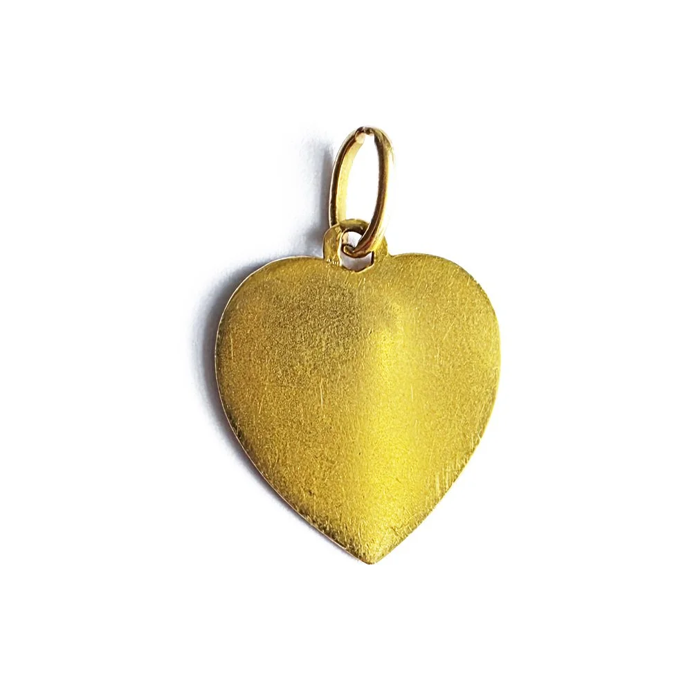 Vintage 18ct Gold A. Augis Heart Shaped 'Medaille d'Amour'