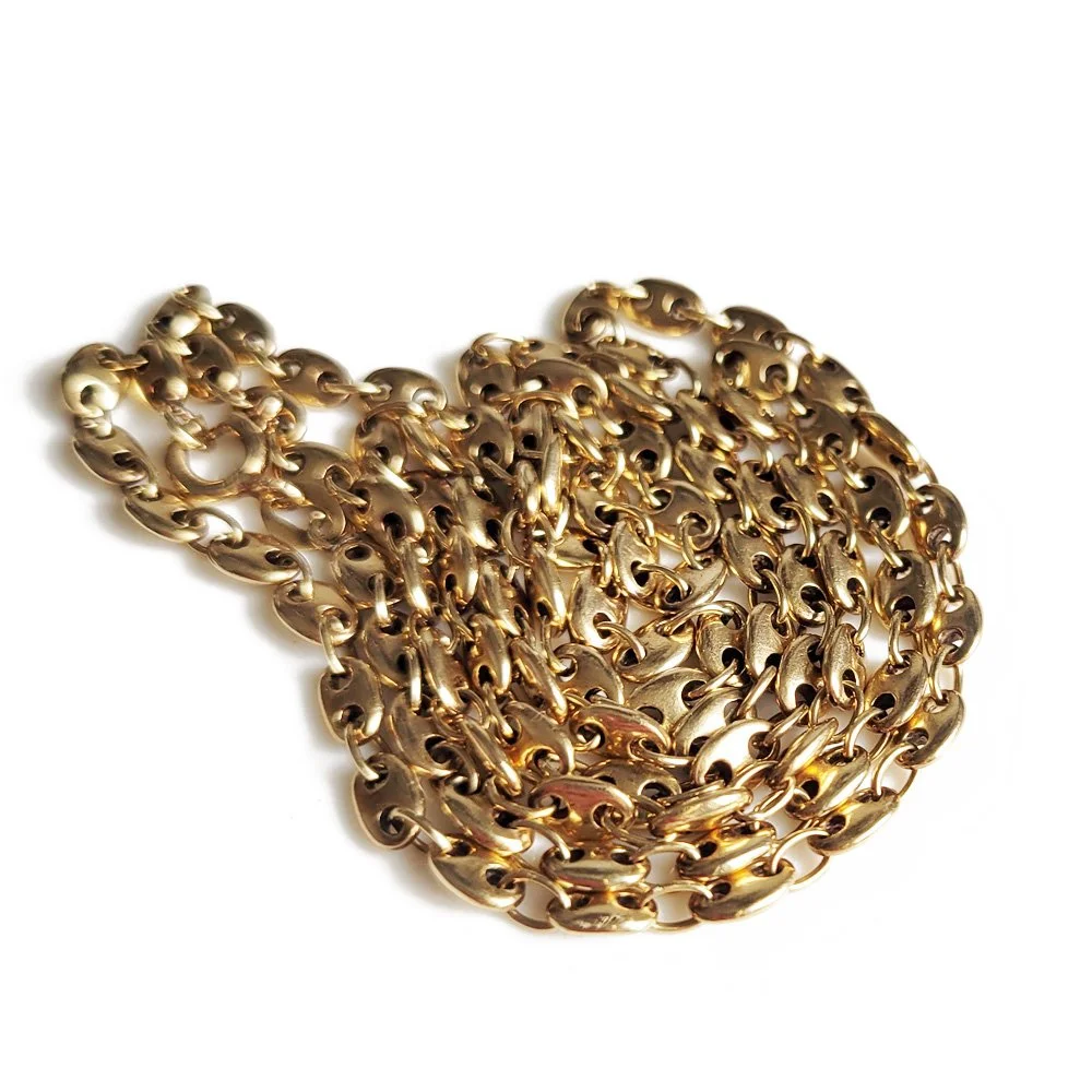 Vintage 9ct Gold Puffy Mariner Link Chain