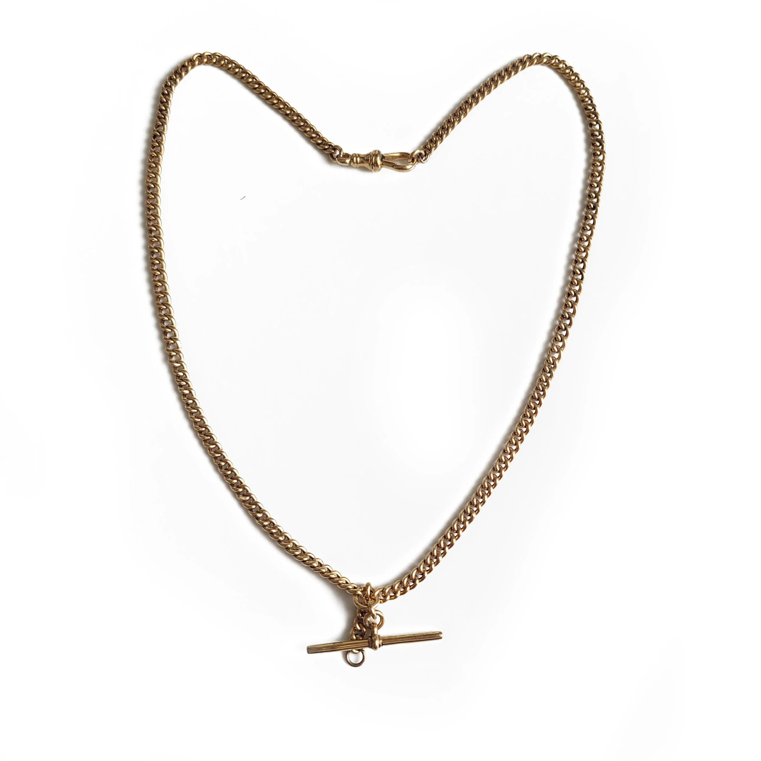 Antique 18ct Gold Albert Chain with Hollow Curb Links