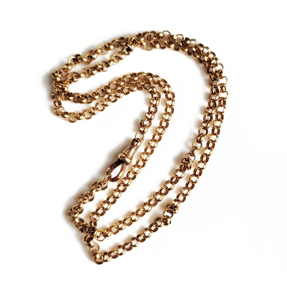 Antique 9ct Warm Gold Rollo / Belcher Chain