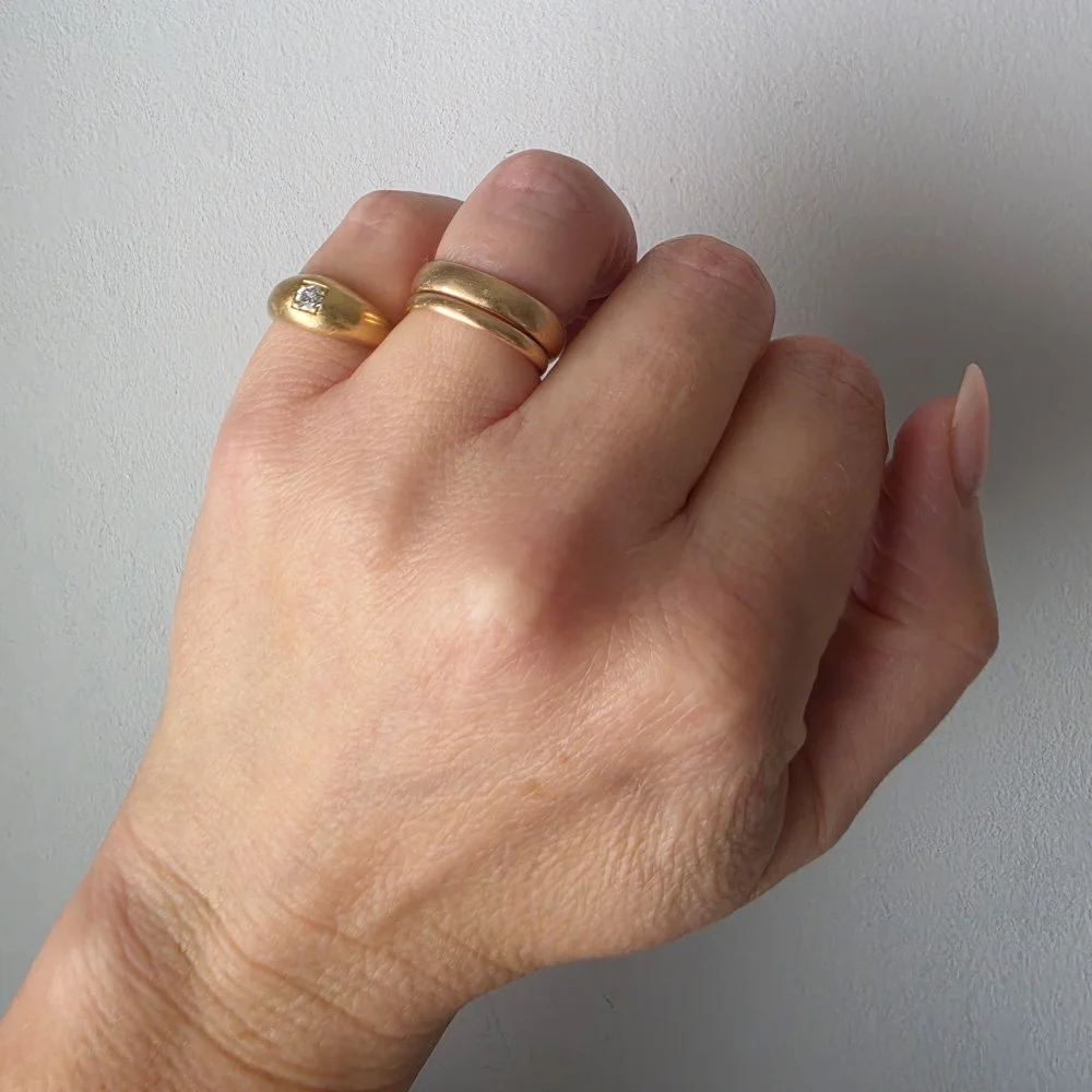 Antique Old Cut Diamond Flush Set Ring