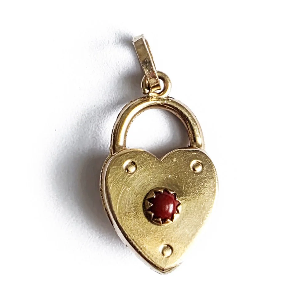 Vintage 18ct Gold Double Sided Heart 'Padlock'
