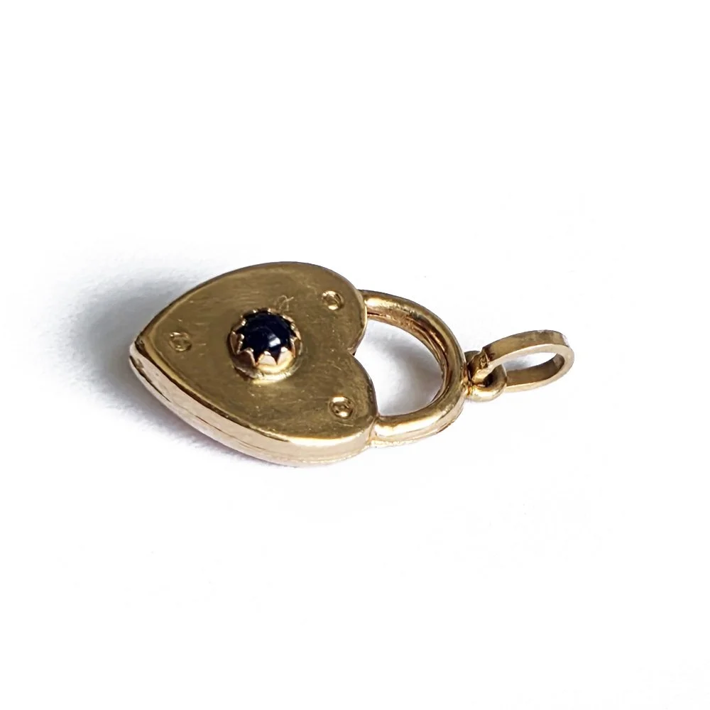 Vintage 18ct Gold Double Sided Heart 'Padlock'