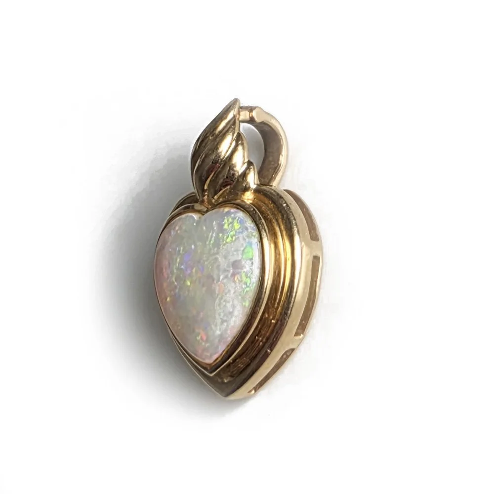 Vintage Opal 'Flaming Heart' Pendant