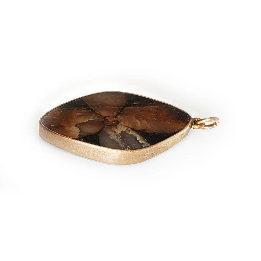 Victorian Chiastolite 'Four Leaf Clover' Pendant