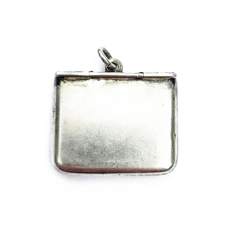 Edwardian Silver 'Stamps' Envelope Pendant