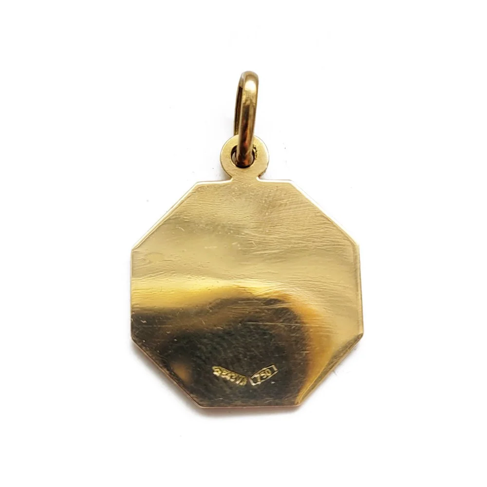 Italian 18ct Gold Taurus Medallion Pendant