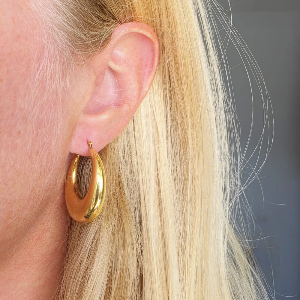 Bad-ass Puffy Crescent Hoop Earrings