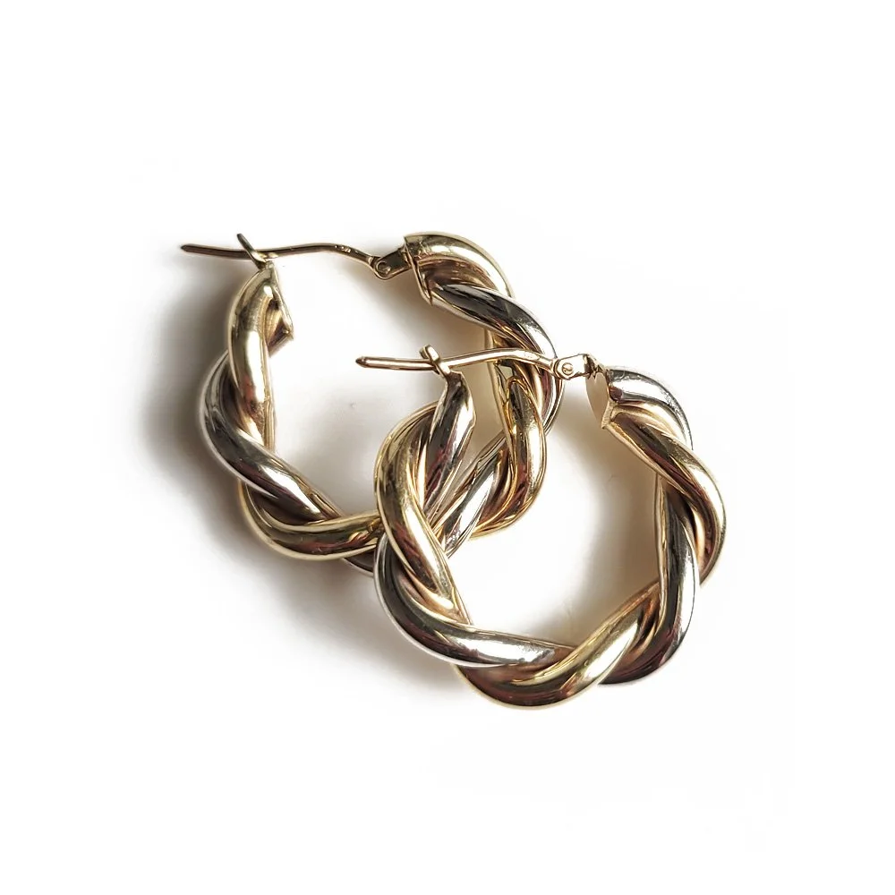 Classic Vintage UnoAErre Gold Tube Hoops