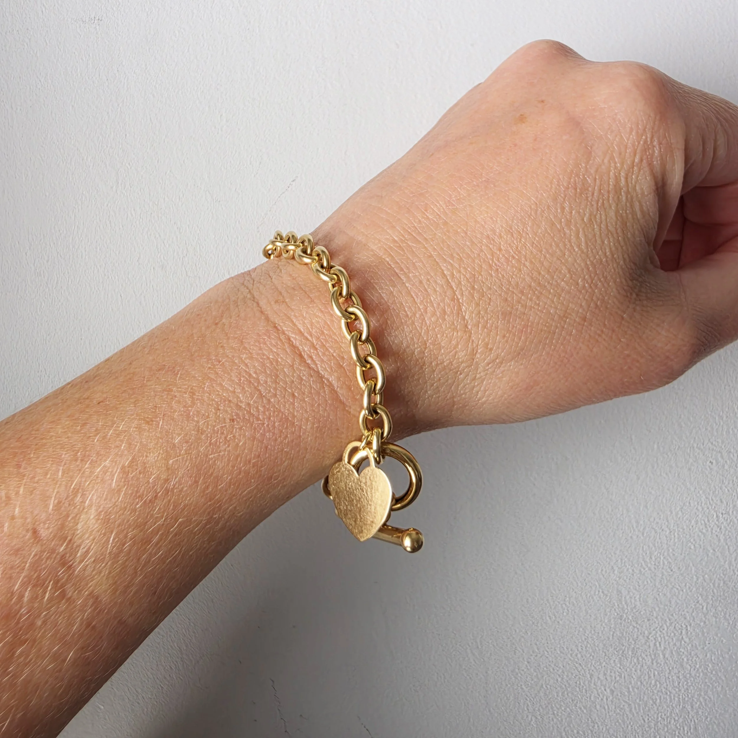 Perfect Vintage T-bar & Heart Cable Link Bracelet
