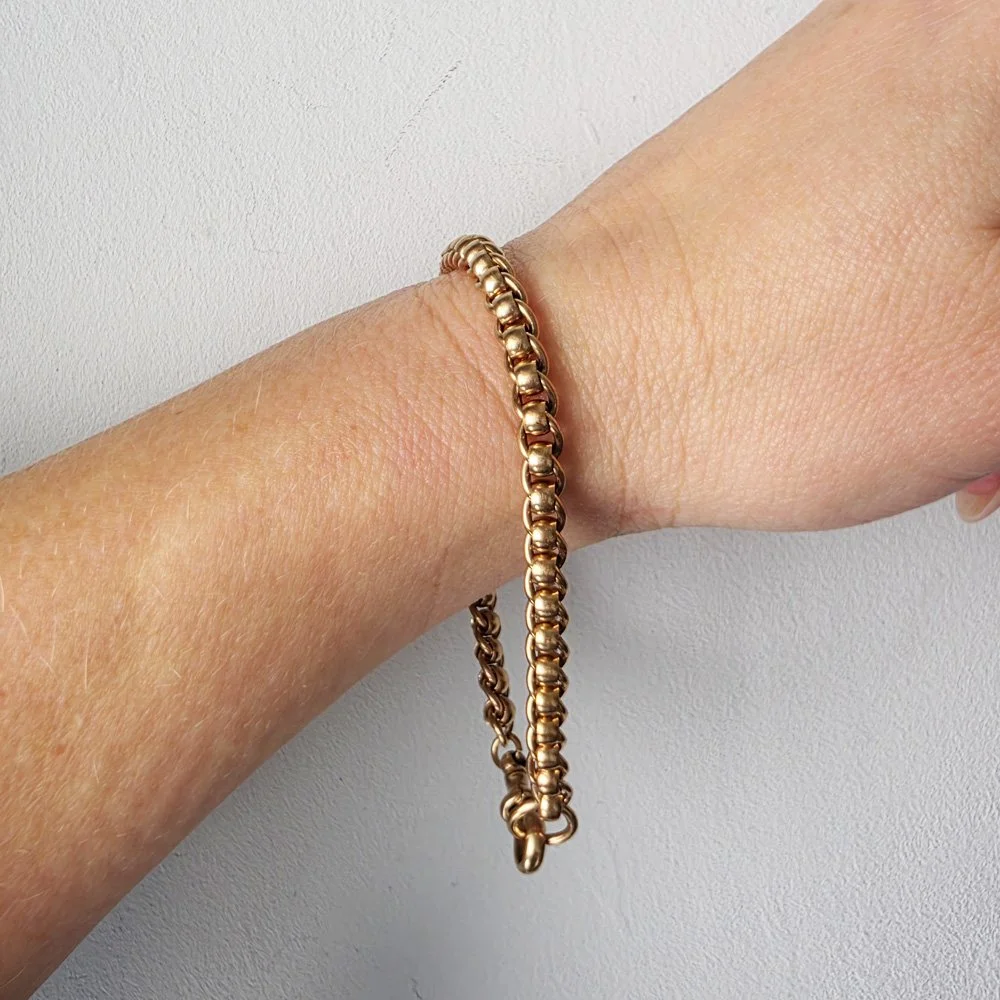 Victorian 9ct Gold Rollerball Bracelet