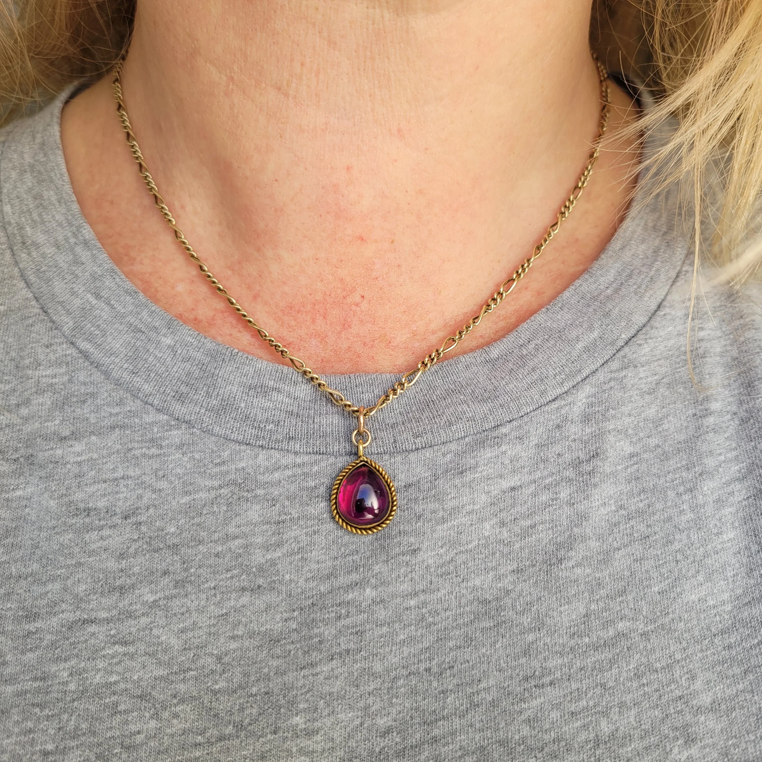 Victorian  Garnet 'teardrop' Pendant