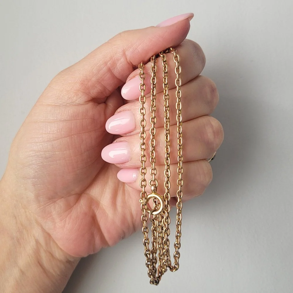 Antique 9ct Warm Gold Cable Link Chain