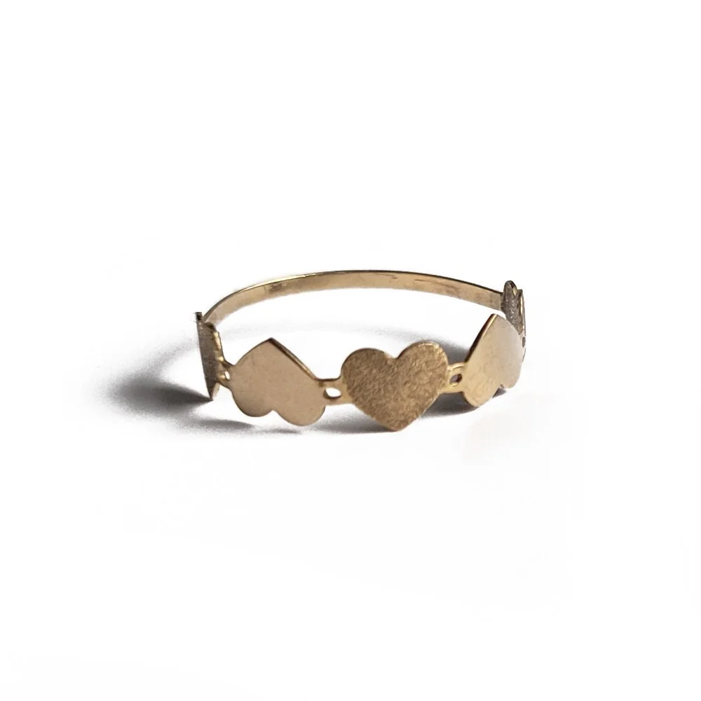 Vintage 9ct Gold Hearts Ring