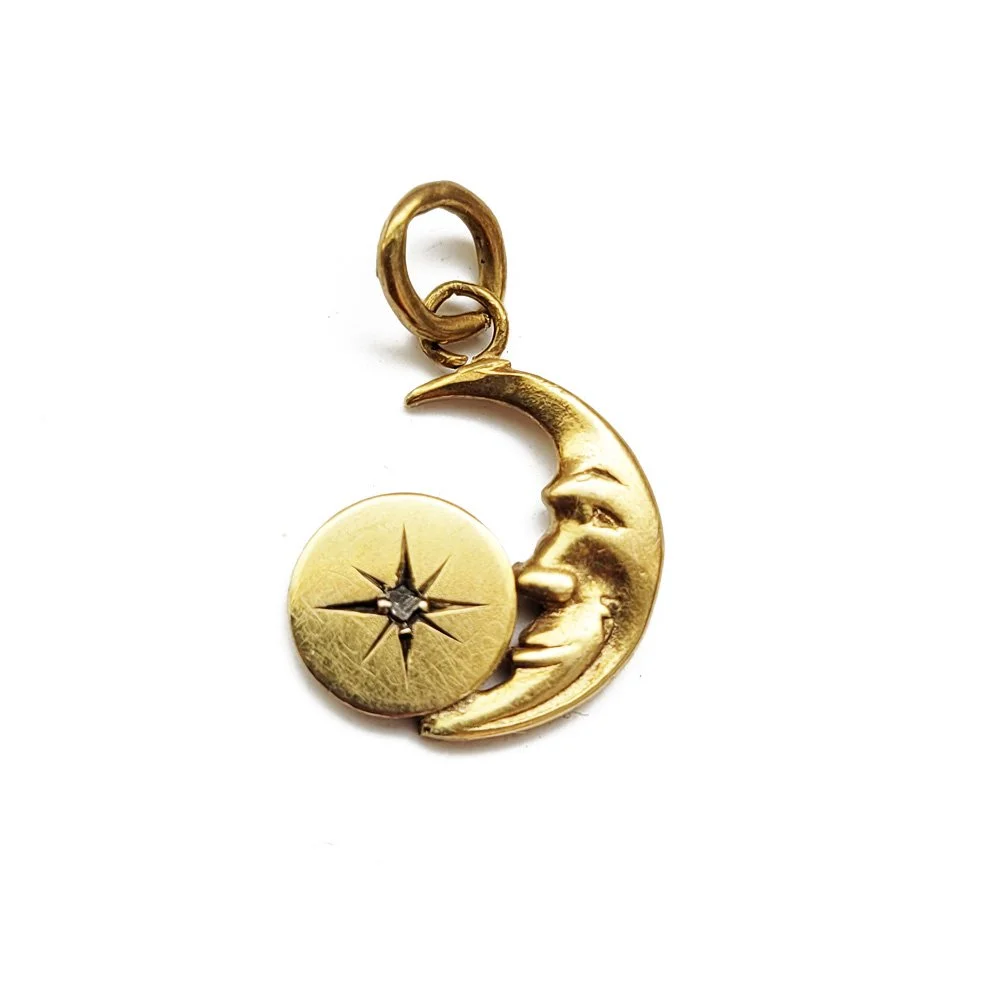 Victorian 'Man in the Moon' Celestial Pendant
