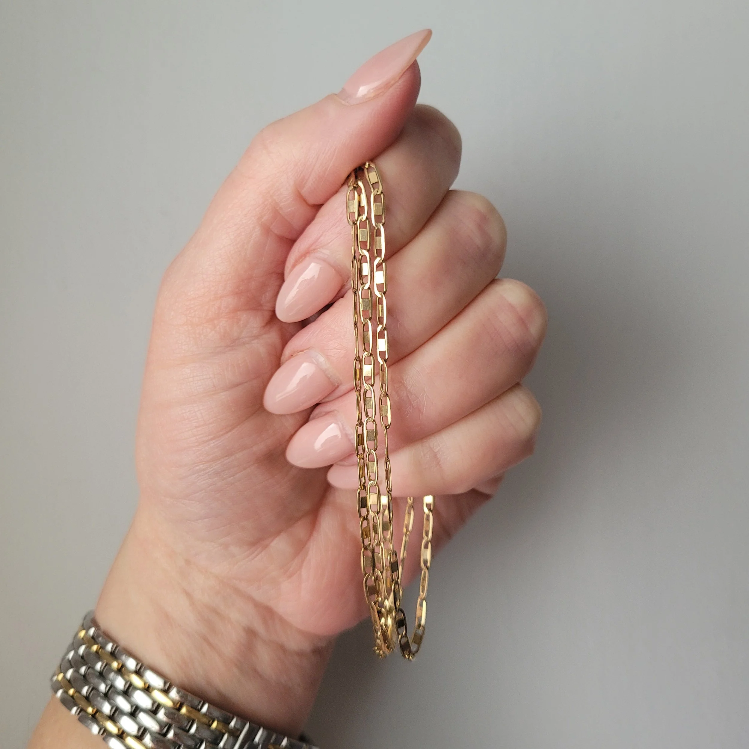 Vintage 9ct Yellow Gold Flat Mini-Mariner Chain
