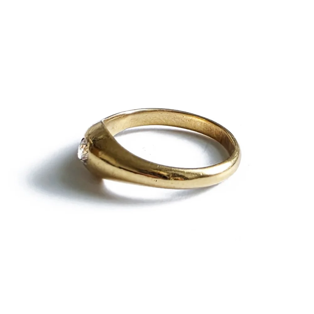 Antique Old Cut Diamond 'Stirrup' Ring