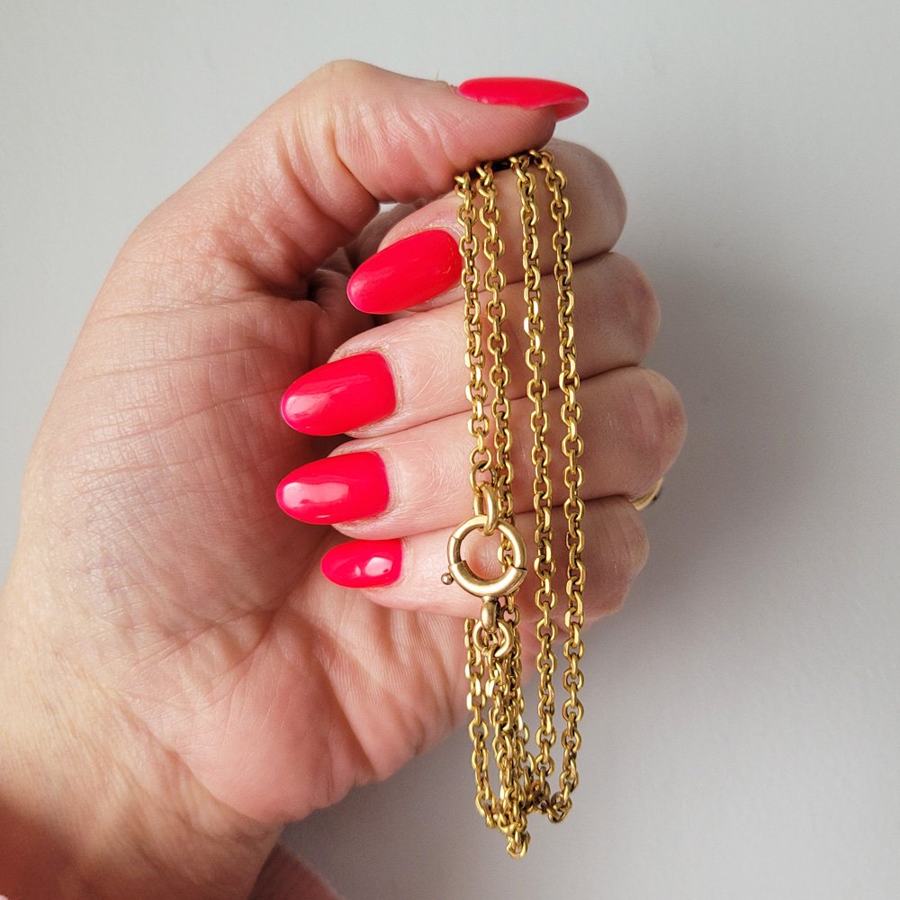 Antique 18ct Gold Cable Link Chain