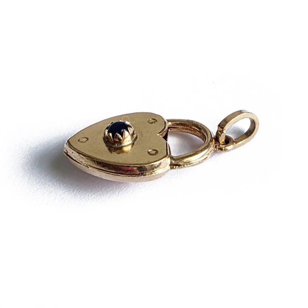 Vintage 18ct Gold Double Sided Heart 'Padlock'