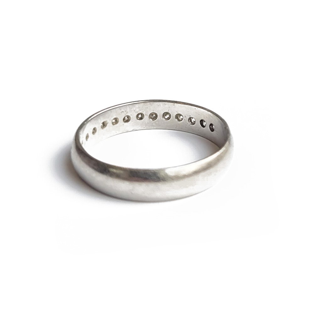 Vintage Diamond Set Platinum Band/ Half Eternity Ring