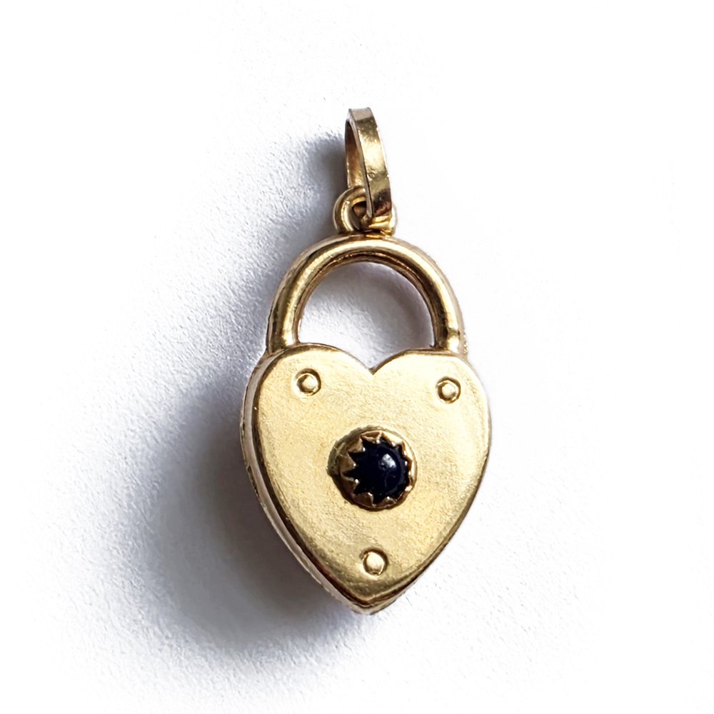 Vintage 18ct Gold Double Sided Heart 'Padlock'